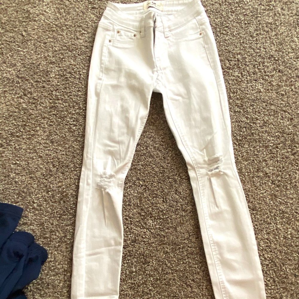 White these three boutique jeans